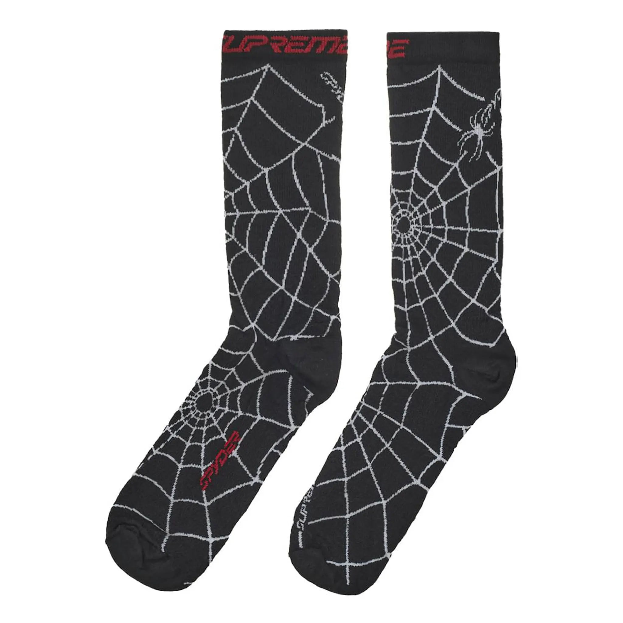 Front view of Supreme Spyder Crew Socks (1 Pack) Black